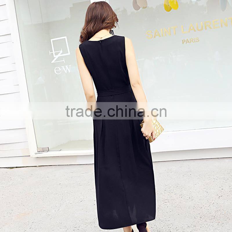 New fashion latest design lady sexy chiffon maxi dresses,long dress with waist belt women