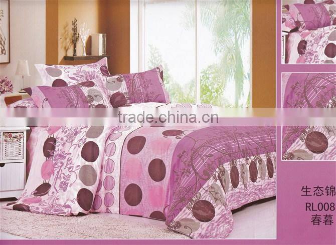 queensize flower design digital printing diamond velvet hotel home bedding set