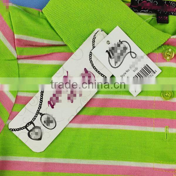 Stock Teen Girls Polyester Slim Fit Polo Shirts Many Color Patterns