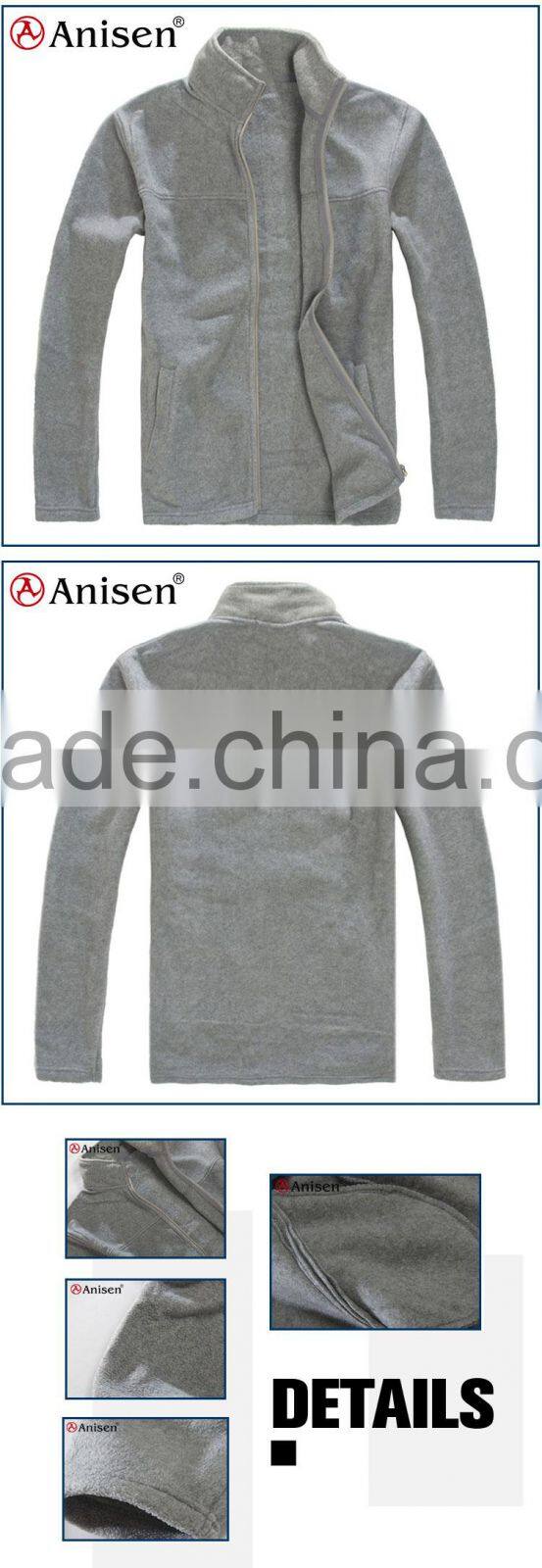 apparel manufacturer pocket outdoor wear plain grey xxxxl men's polar fleece coat