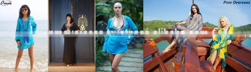 Glass Bead and Zircon Embellished Beach Kaftan.