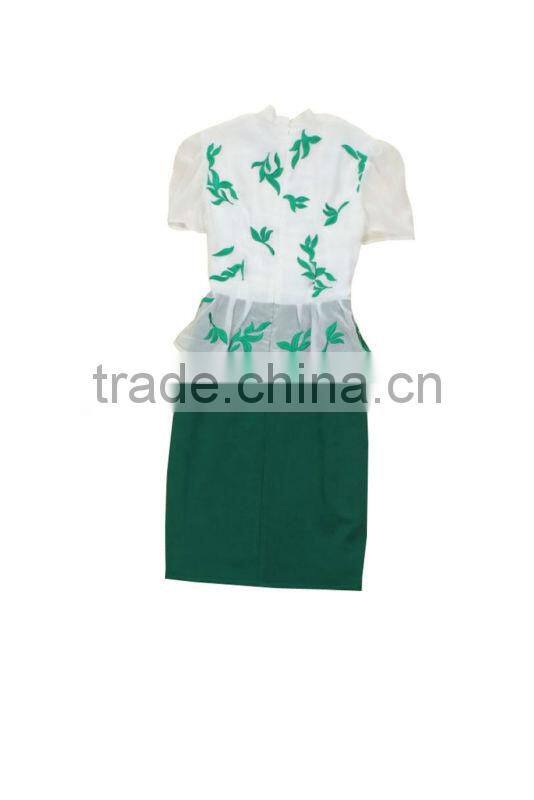 ladies fashion formal work silk dresses for slim lady