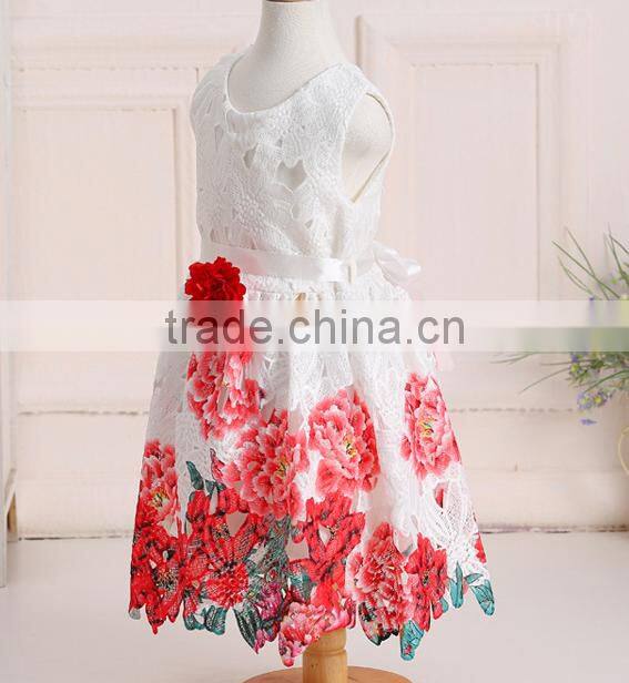 2016 spring and summer baby girls print dress European and American foreign trade high-grade princess dress skirt