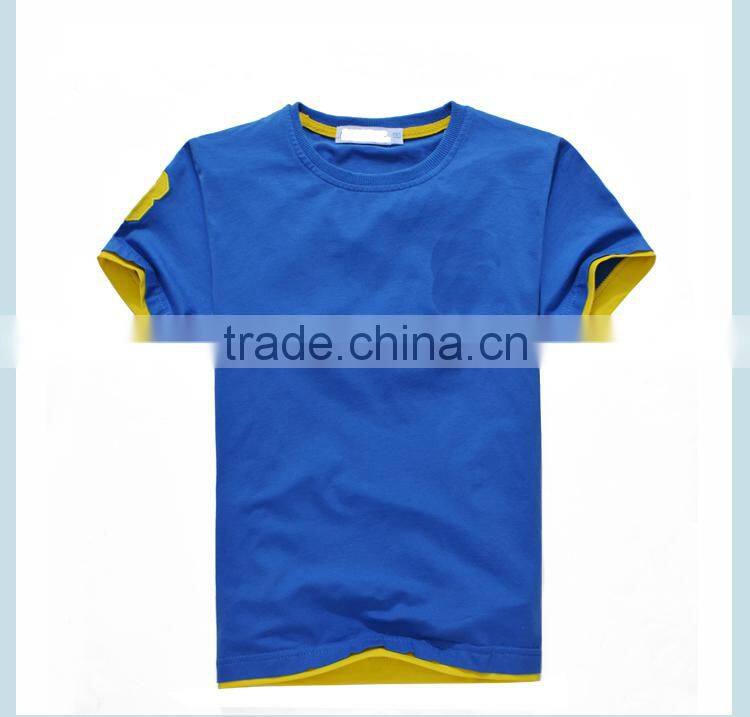 2015 Hot selling Kids Boys plain blank o neck short sleeve cotton kids t shirt wholesale