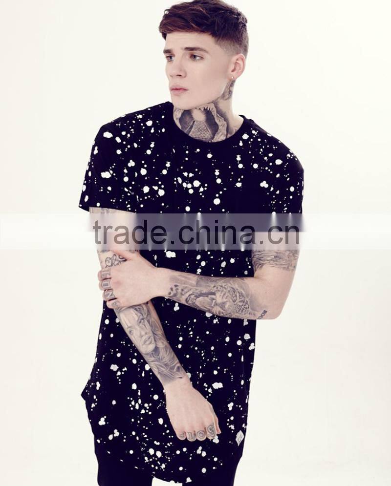 sublimation mens longline t shirt, men's elongated t shirt wholesale