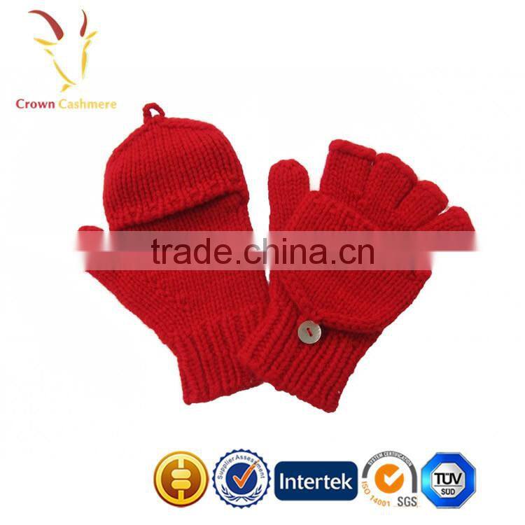 Winter Cashmere Cotton Knitted Fingerless Hand Gloves Mitten