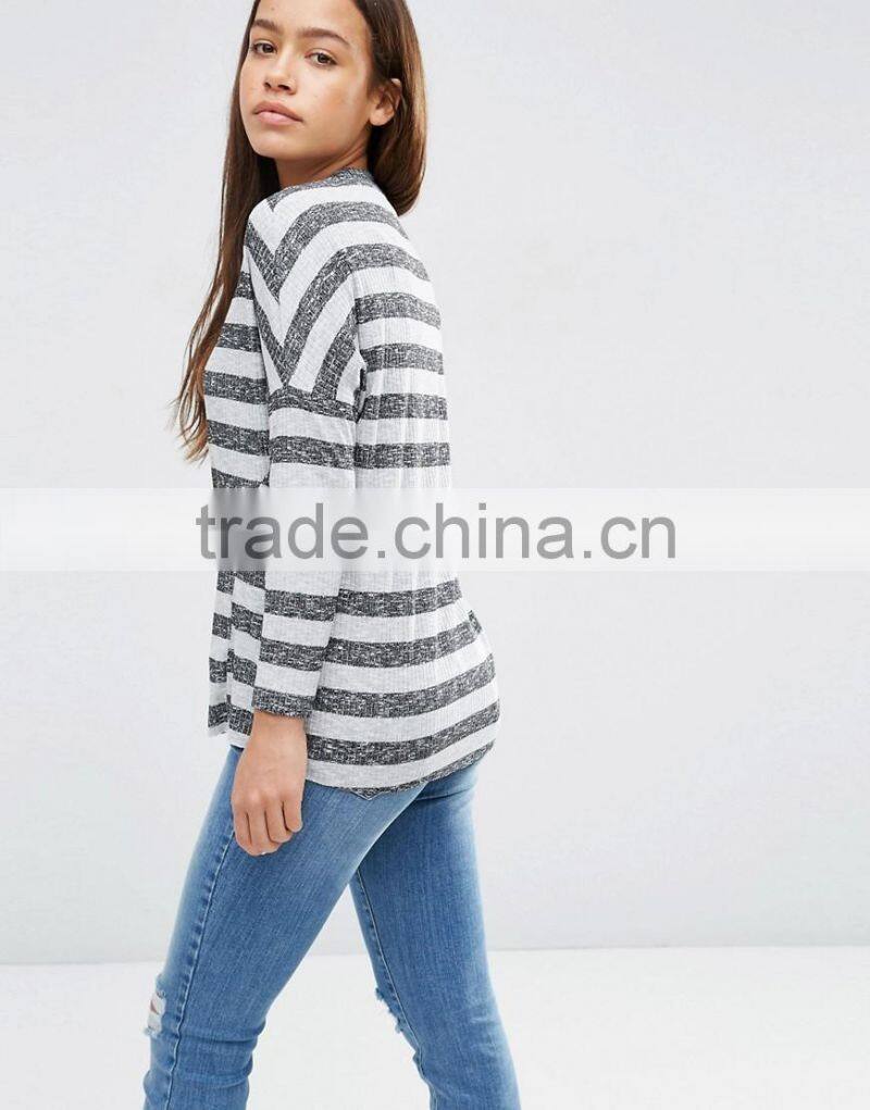 Textured Stripe Rib custom t shirt wholesale china