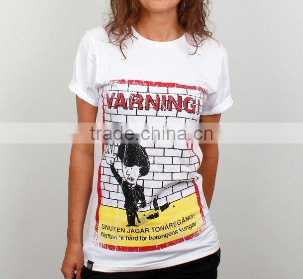 WOMEN PASTEL COLOUR PRINTED ROUND NECK T SHIRT