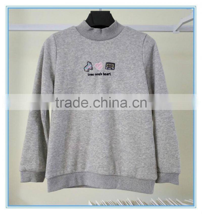 Custom pullover fleece hoodie for winter , custom printing kids crewneck sweatshirt