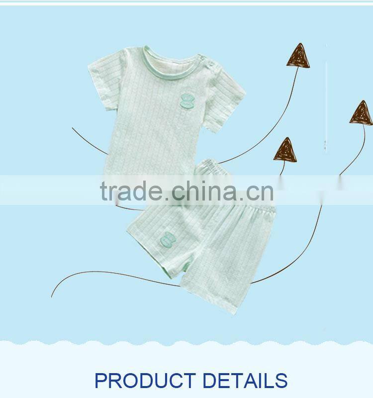 High quality sleeveless infant and toddler baby clothes plain green cotton baby romper set wholesale