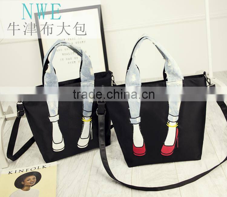 Fashion Women Shoulder Bag Quality Denim Lovely Leg Pack Tote Bag Handbag Ladies