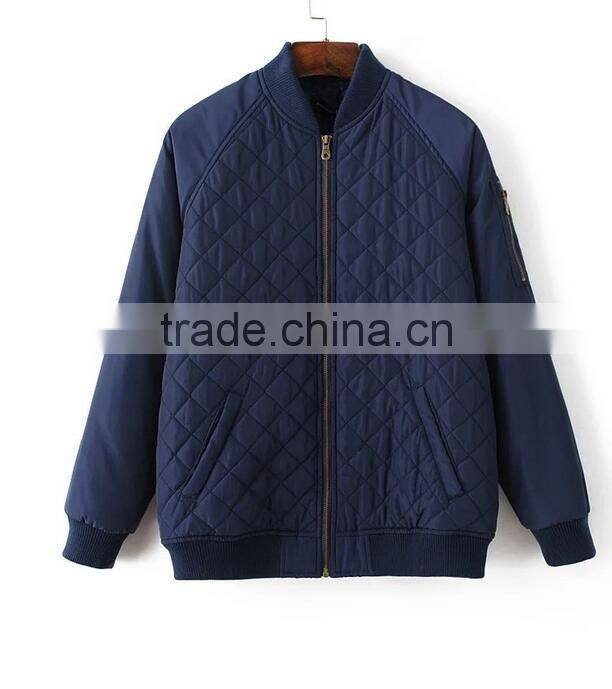 Runwaylover EY0999C Wholesale winter women casual padded jersey cotton quilted bomber jacket