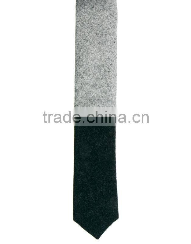 two tone tie in wool tweed