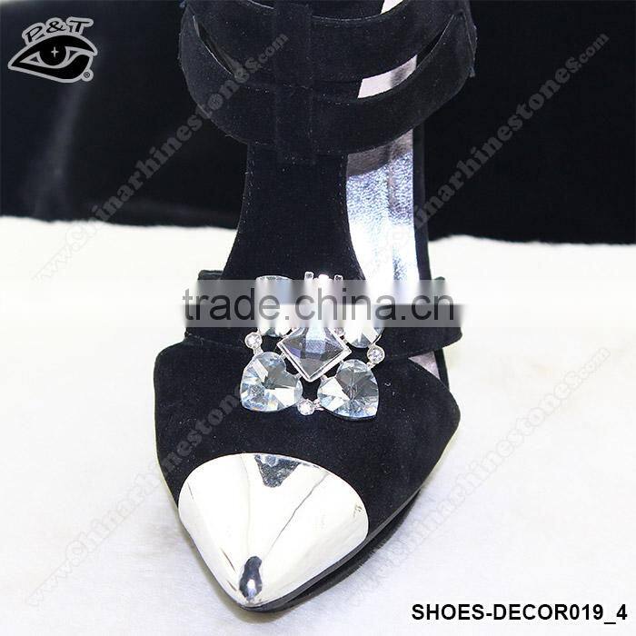 Fashion Classical Flower Shaped Crystal Rhinestone Ornament Accessories with metal clip for high heel shoe wedding shoes