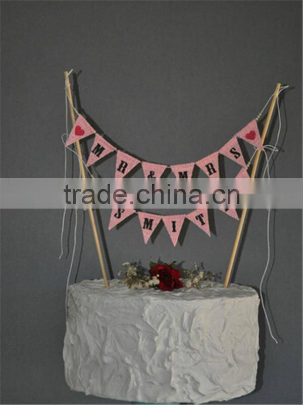 Mr & Mrs Cake Banner Bunting Wedding Party Just Married Love custom Cake Bunting