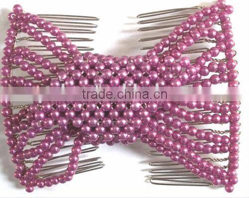 2015 hot selling XP-CM-1005 butterfly Elastic beaded Magic Hair Comb Korean Style Costume Twins Hair Comb Sets Wholesale
