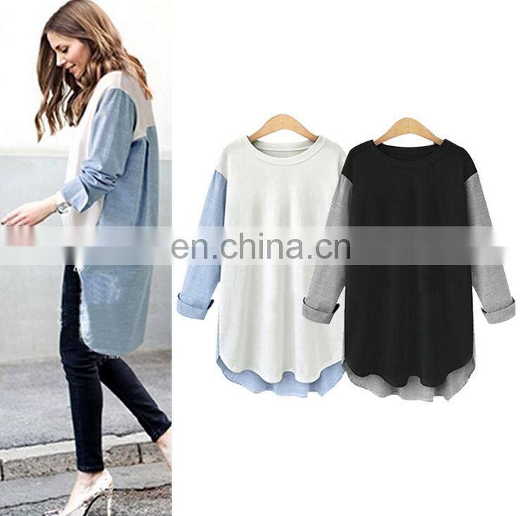 Summer Loose Casual Cotton Long Sleeve T Shirt Blouse Ladies Tops Stylish Shirts