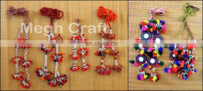 Gypsy Pom Pom Bracelet, Old Banjara shell Bracelet - Vintage Beaded Pom Pom Bracelet