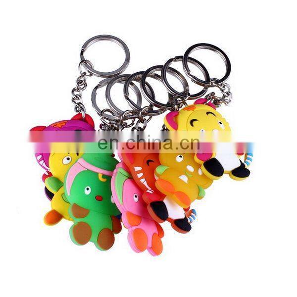 cute nice promotional car shape silicone keyring with logo keychains