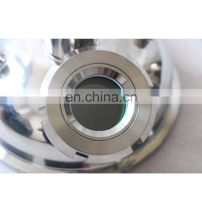 Sanitary Hemispherical lid mirror polish with sight glass port for recovery tank and collection tank