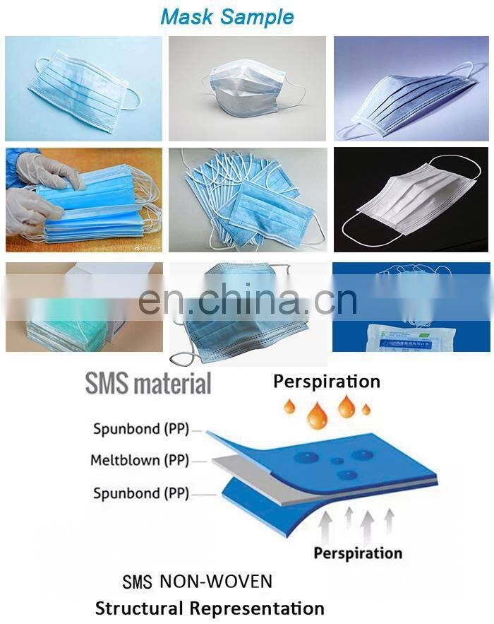 fully automatic 3 ply nonwoven fabric disposable medical facemask facial surgical face masks making machine production line