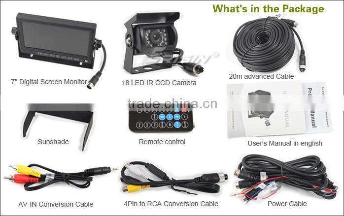 Erisin ES322 7" Car TFT LCD Monitor with 2 Video Audio Input