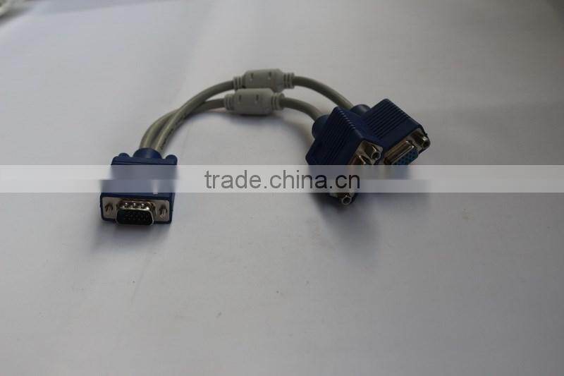 30cm 1 in 2 Out VGA Y Splitter VGA Switch Cable for Computer Monitor