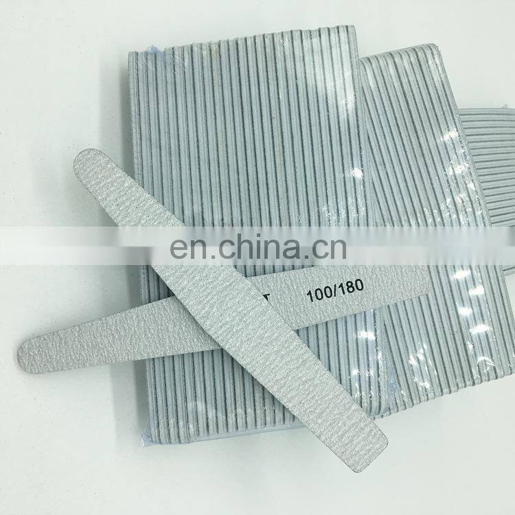 Professional High Quality Nail Files Rectangular Shape Custom Logo 80/80 100/100 100/180 Grit Zebra Double Side Nail File