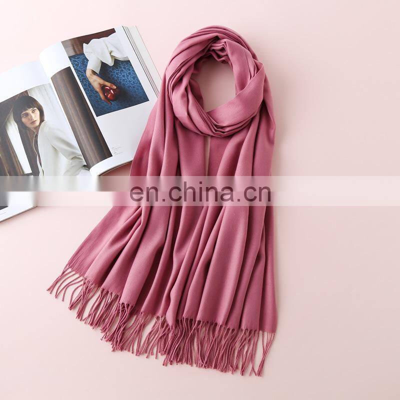 Autumn and winter new solid color cashmere scarf women thickened warm bib shawl gift scarf