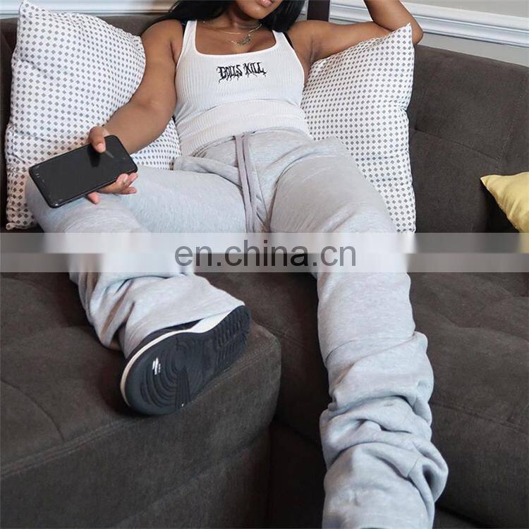 Women Autumn Fall Winter Thicken Fleece Stacked Sweat Women Pants Women Trousers