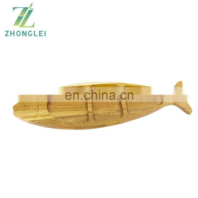 Wholesale Fish Shape Acacia Snacks Plate