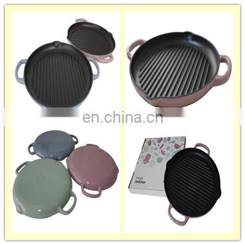 Enamel Skillet Non-stick cast iron grill Frying Steak Pan