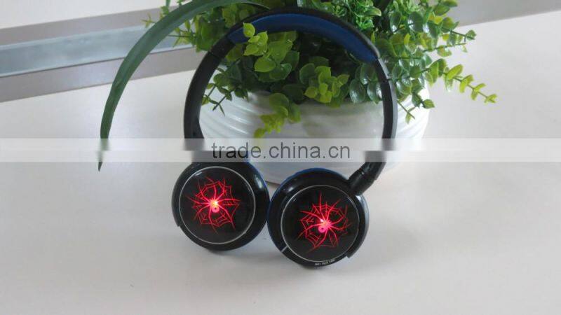 High Quality Wireless Bluetooth Headset Headphone Earphone with flash light