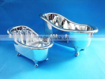 Plastic mini bathtub shape container golden/silver/red mini bathtub container