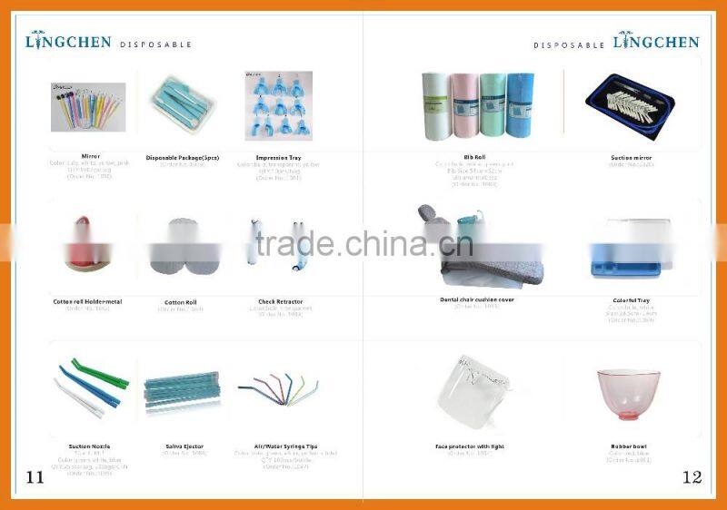 High quality Dental disposable package set have colorful waterproof dental bib,mouth mirror , probe, tweezer