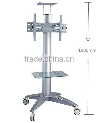 High quality modern adjustable LED LCD plasma tv cart with wheels