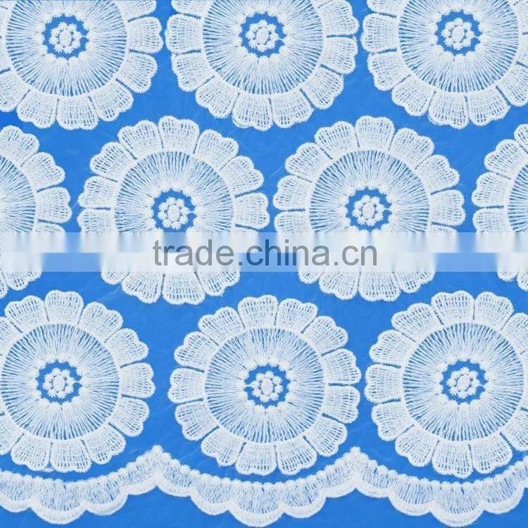 OEM Custom shaped embroidery collar design cotton chiffon lace decorative trim for Dress