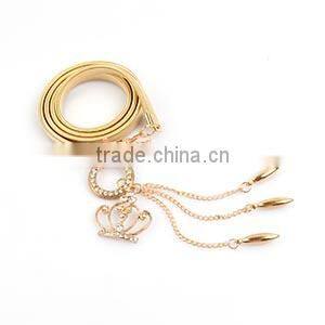 Wholesale fancy piercing jewelry dangle diamond crown waist chian
