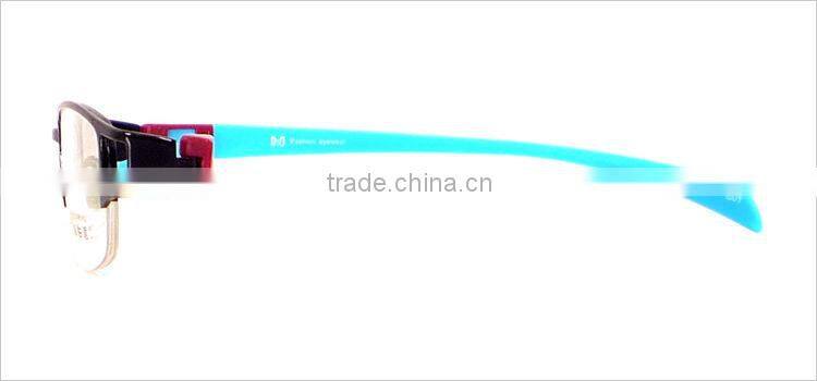 Style colored design full frame metal TR90 changeable temple for women eyewear