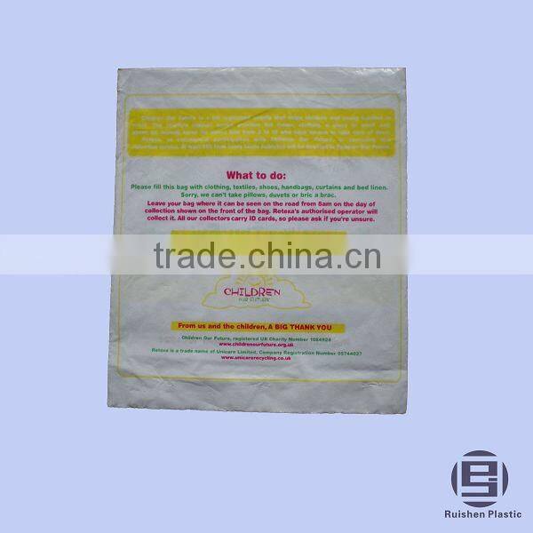 BRC Biodegradable PE Plastic Charity Bag With Printing For Collection