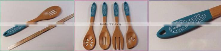 Hot Saling Beech Wood kitchen tools with Silicone Handle