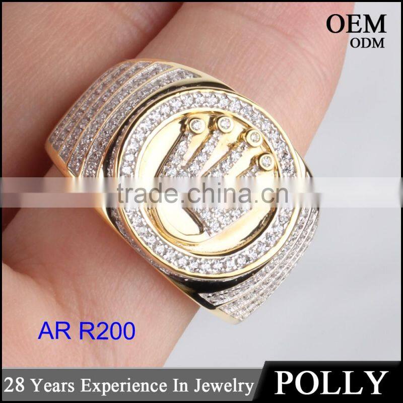 China wholesale 925 silver jewelry iced out hip hop ring mens