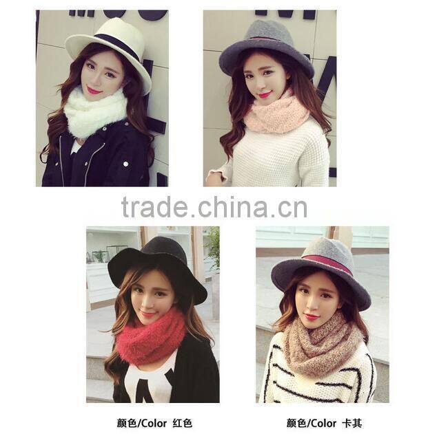 2016 New Style Ladies Fashion Circle Wool Plain Knitted Taiwan Magic Scarf