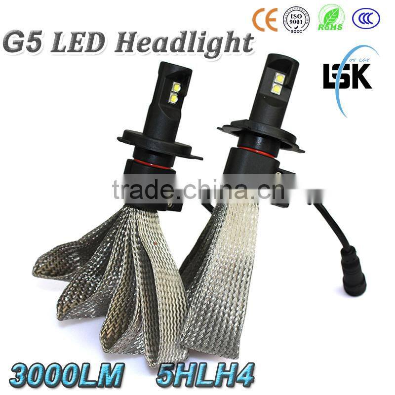 NEW !!! High brightness G5 led headlight 6000lm 20W car led CREEs headlight with two years warranty