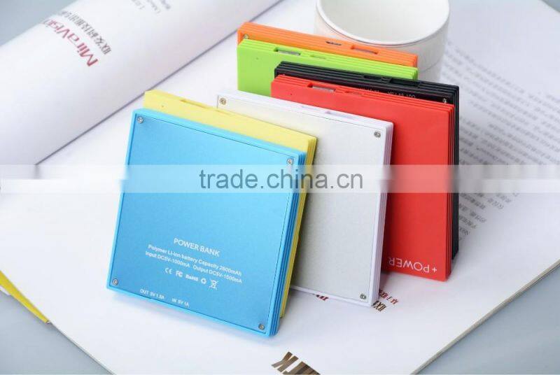 2016 ultra thin credit card size power bank battery charger