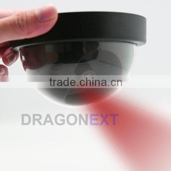 Realistic Red PIR Motion Detection Simulated Dummy Surveillance CCTV Dome Camera Security System