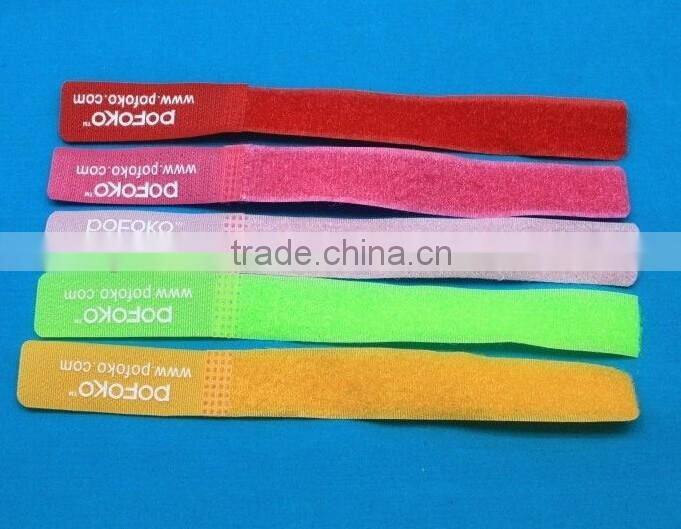 Logo printing adjustable hook and loop strips with buckle