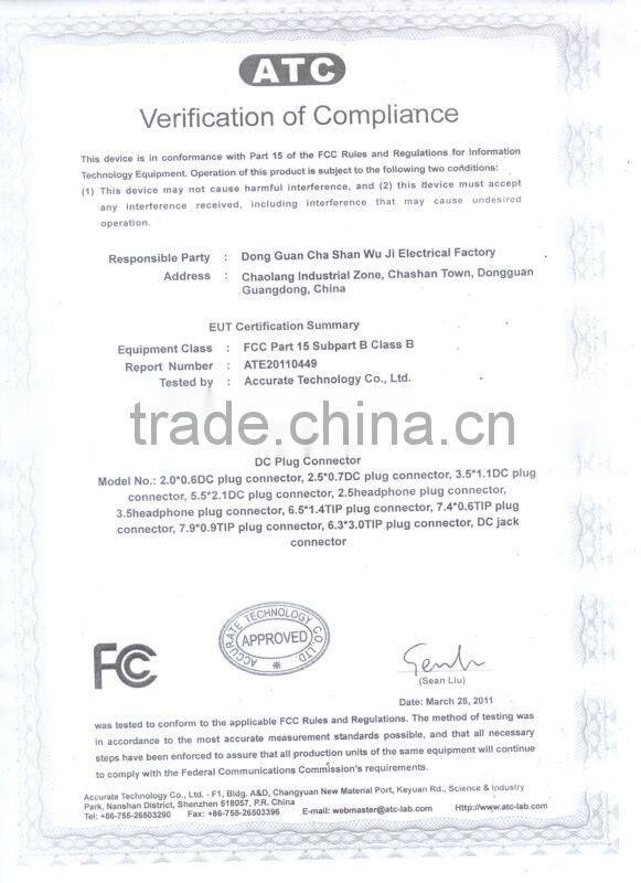 High Promotion Inline 2.5/0.7mm laptop dc power connectors