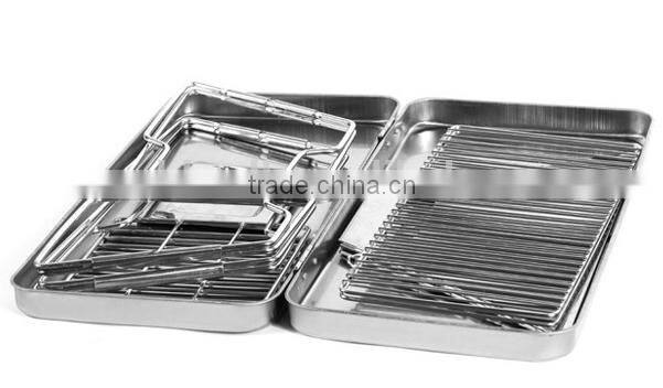 outdoor stainless steel foldable picnic BBQ carbon furnace