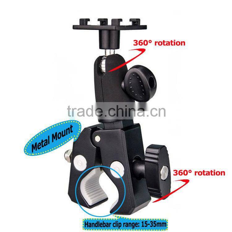 Never Fall Down Metal Universal Smart Phone Golf Cart Stroller Scooter Bike Mount for 3.5-5.5" Phone Bicycle Holder with Strip